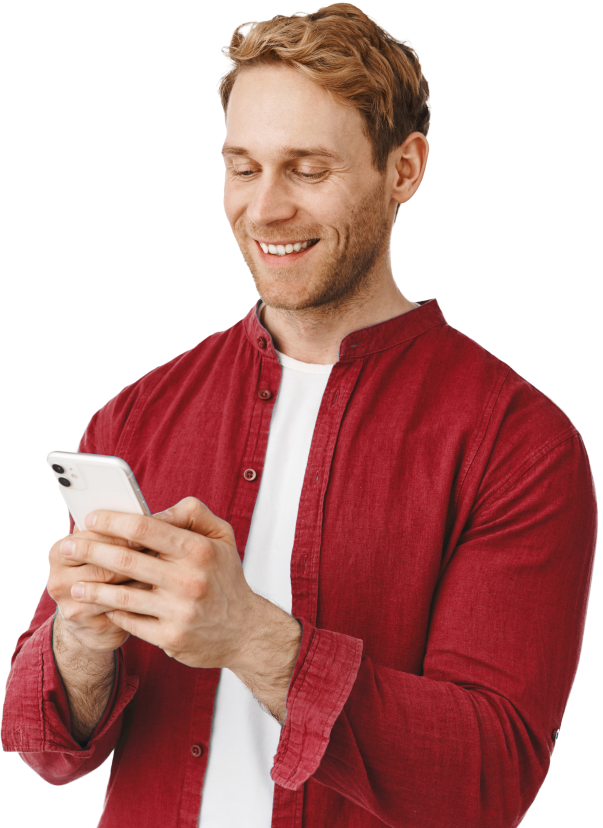 Professional using smartphone